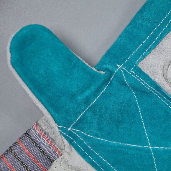 Cowhide leather Double Palm OS Gloves 1Pair for farming Outdoor Industrial work - Picture 2 of 10